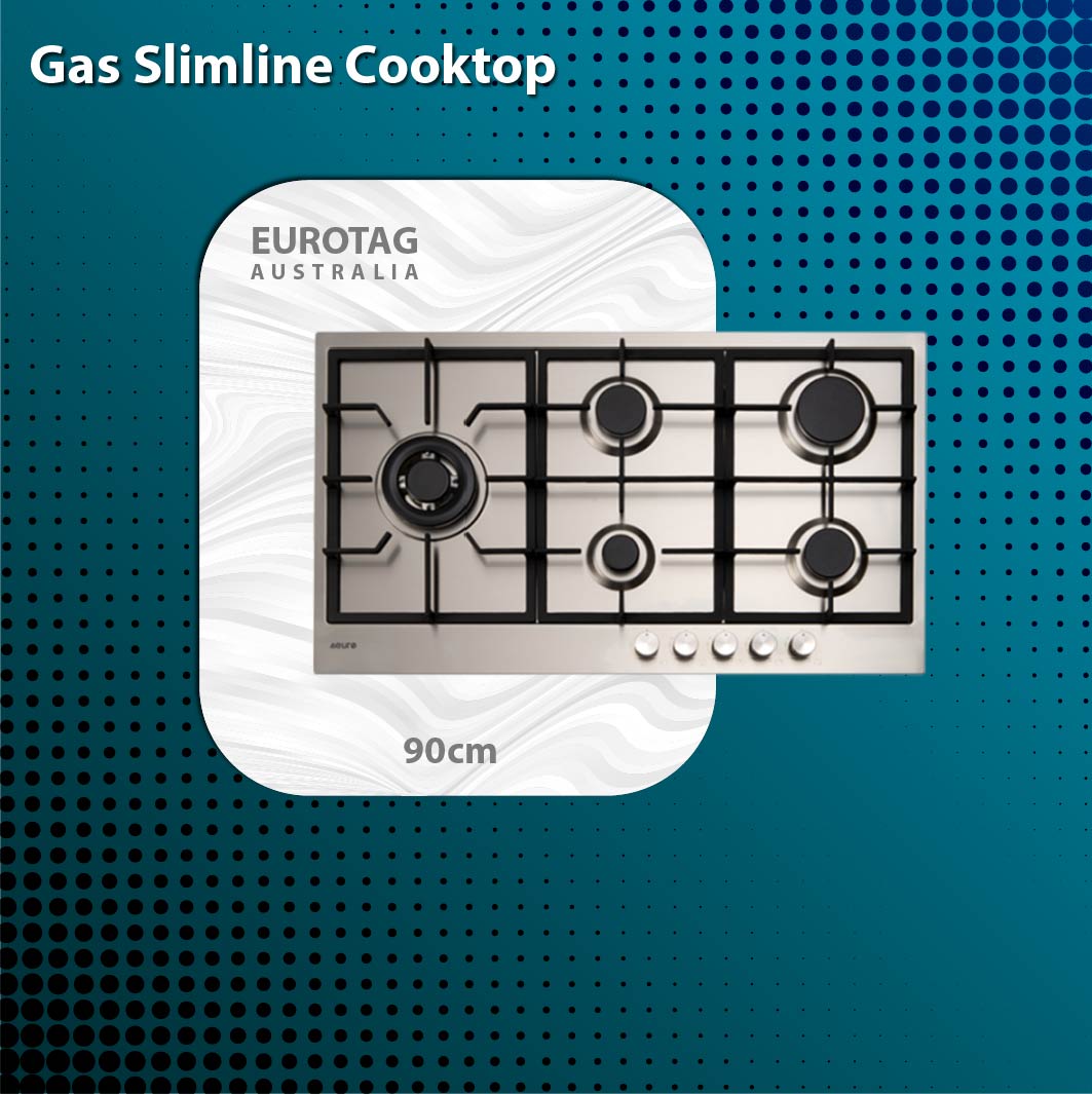 EUROTAG 90cm Gas Slimline Cooktop- E90CTWX