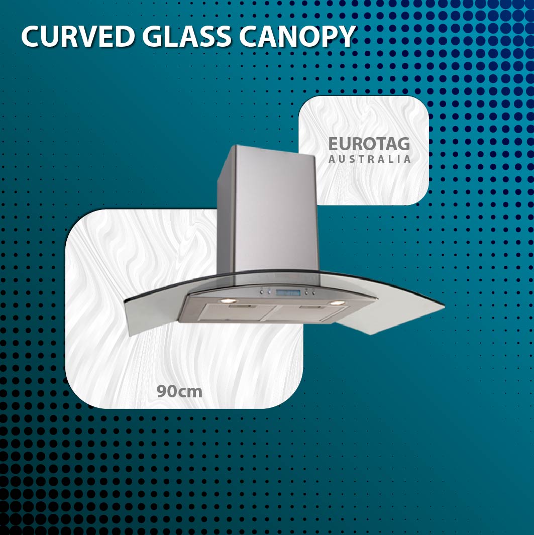 EUROTAG 90cm Curved Glass Canopy Rangehood-ORC97G