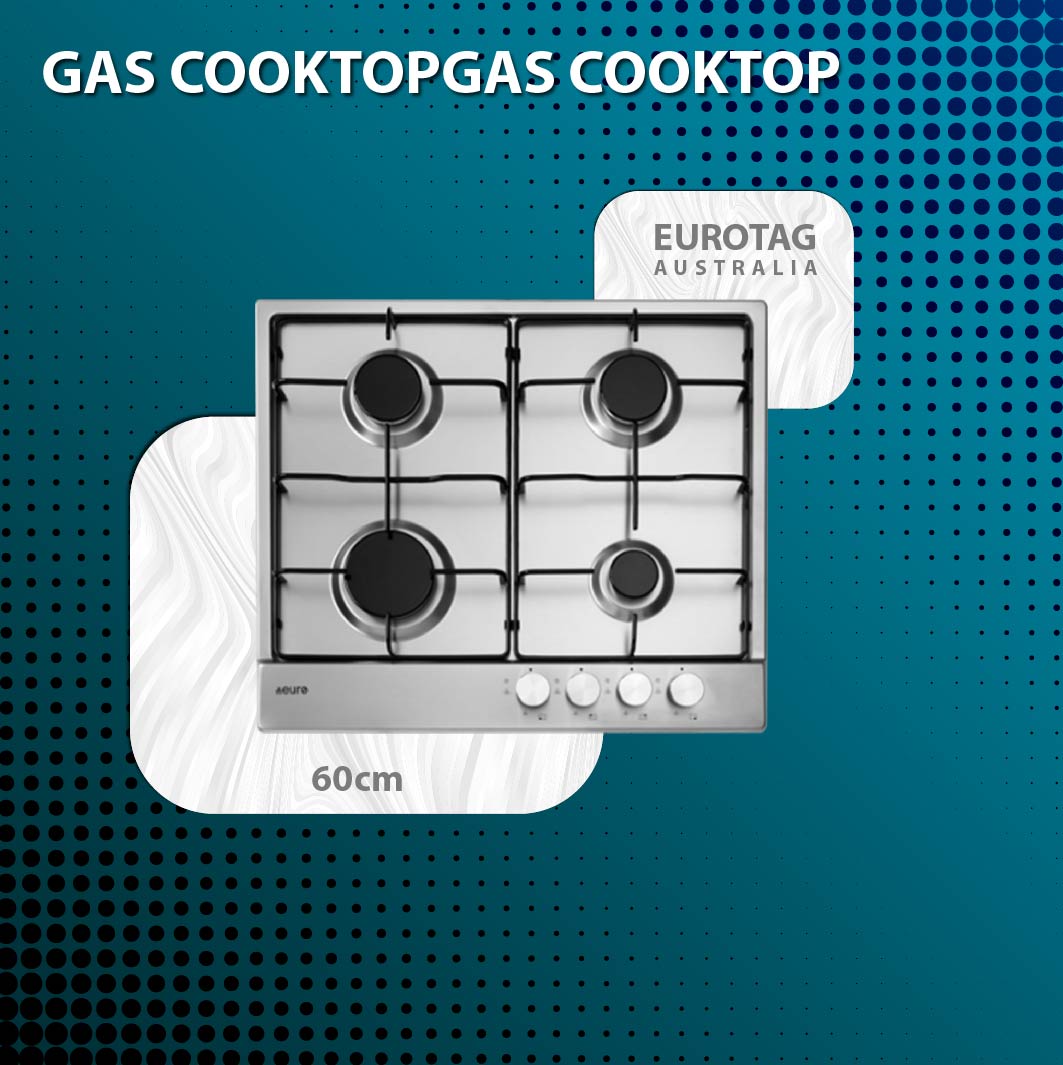 EUROTAG 60cm 4 burner gas cooktop