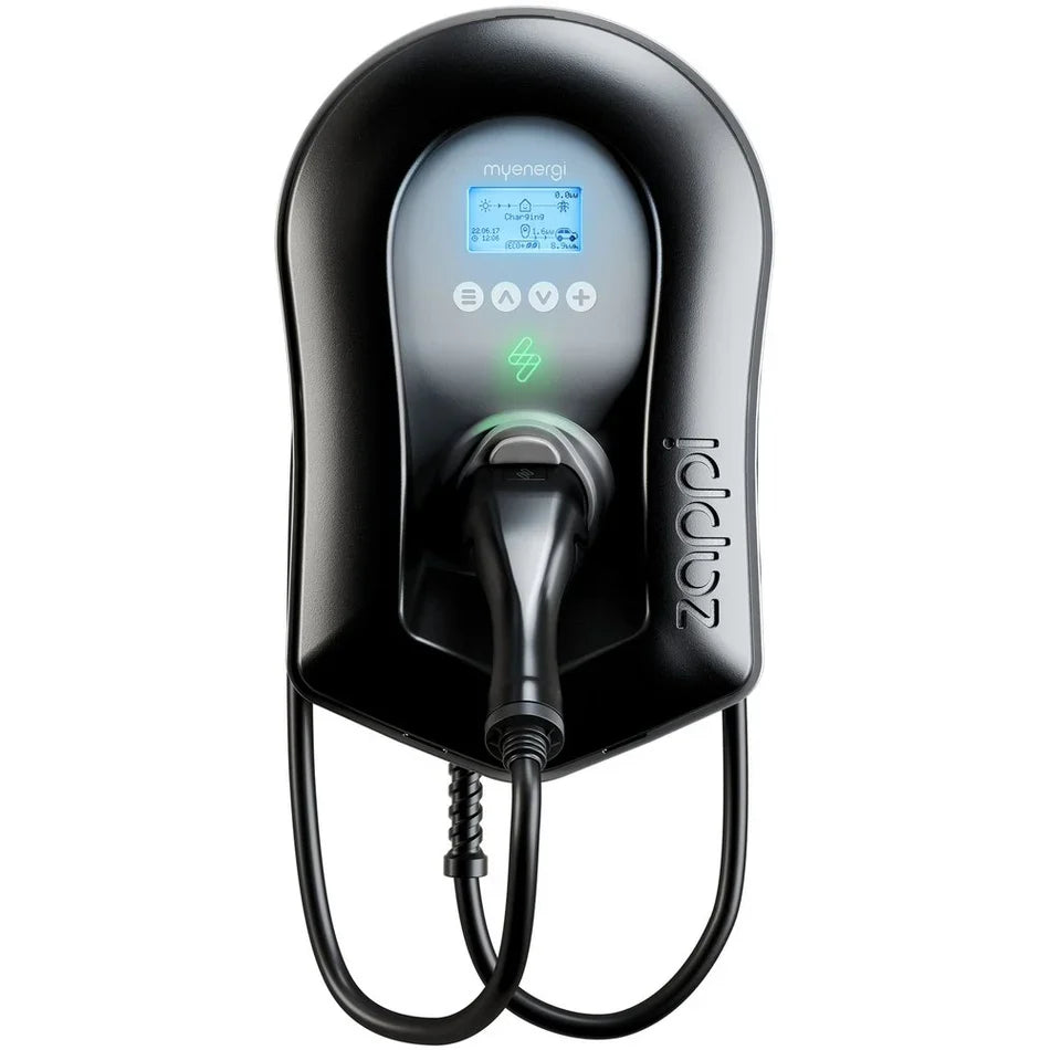 Zappi V2.1 Multiphase 7/22kW Tethered 6.5M-Cable BLACK with inbuilt WiFi/Ethernet w/3 CTs (ZAPPI-2H22TB-T)