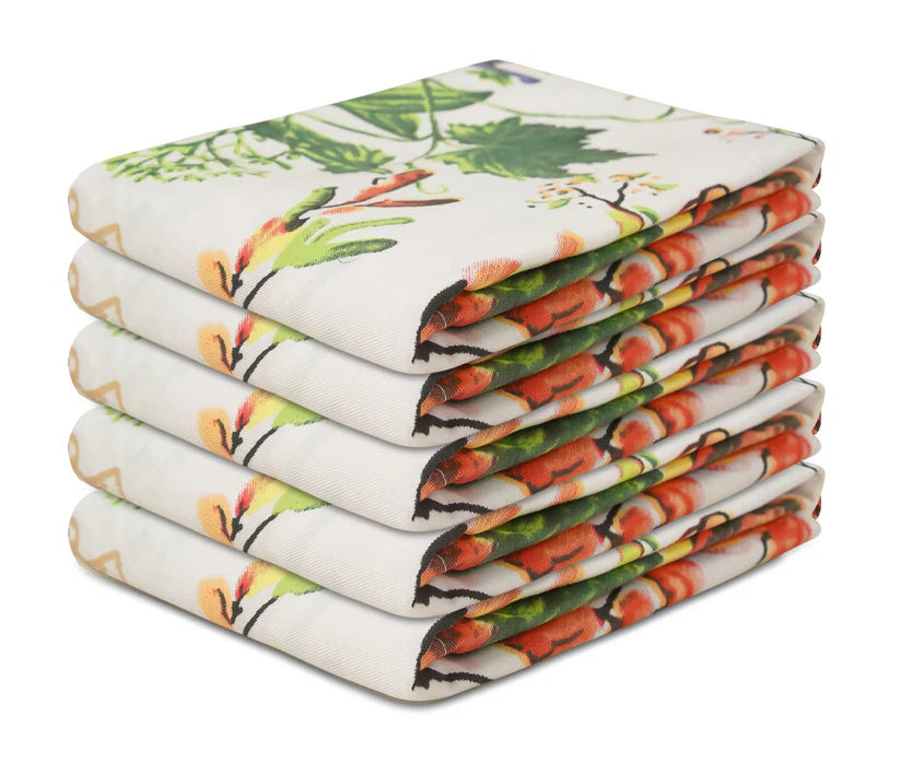 Luxury Fruits Kitchen Tea Towels 50x70cm – 100% Cotton & Linen, Vibrant Printed Dish Cloths