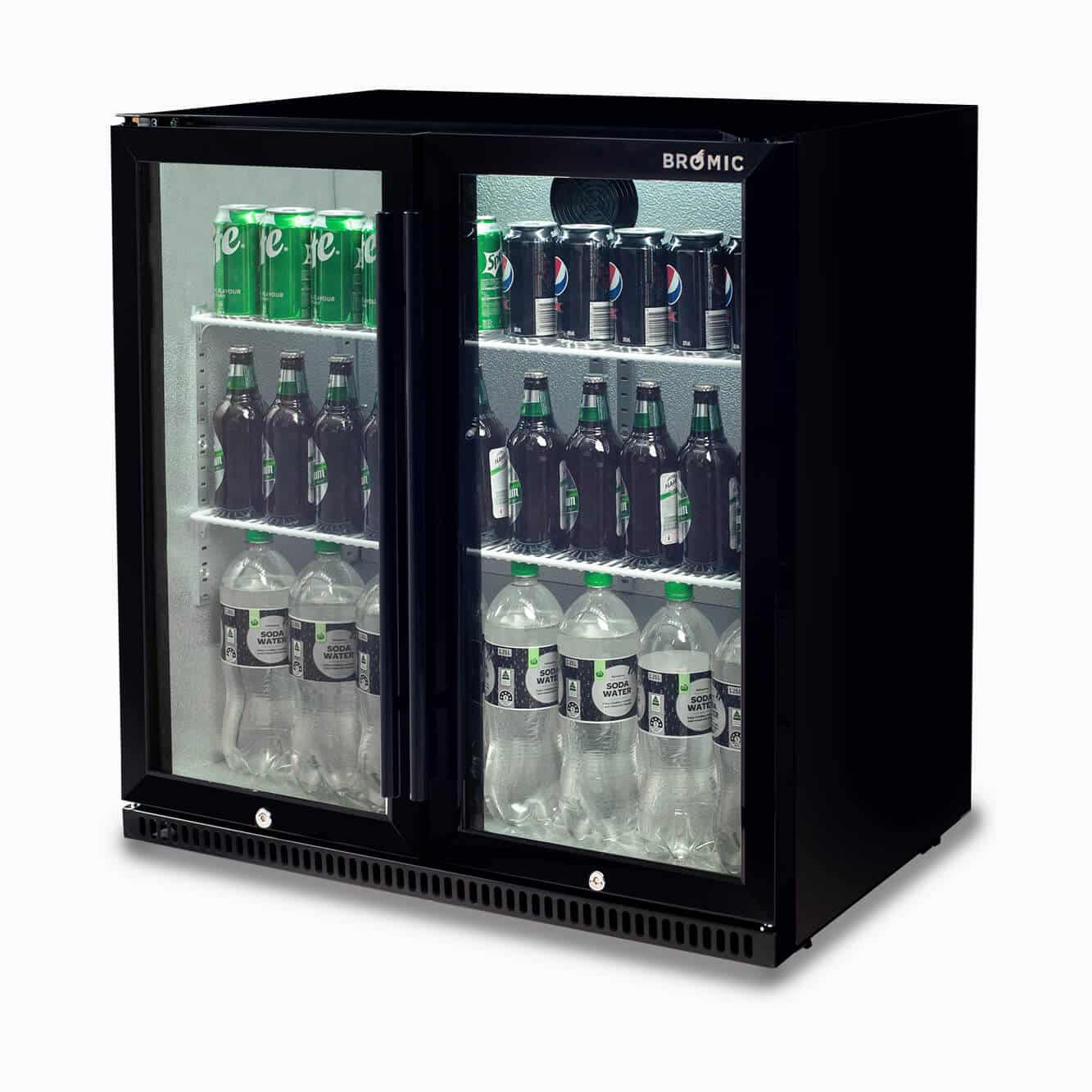 Back Bar Fridge – 190L – 2 Doors – Hinged