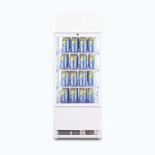 Countertop Fridge – 78L – 1 Door – Flat Glass – White
