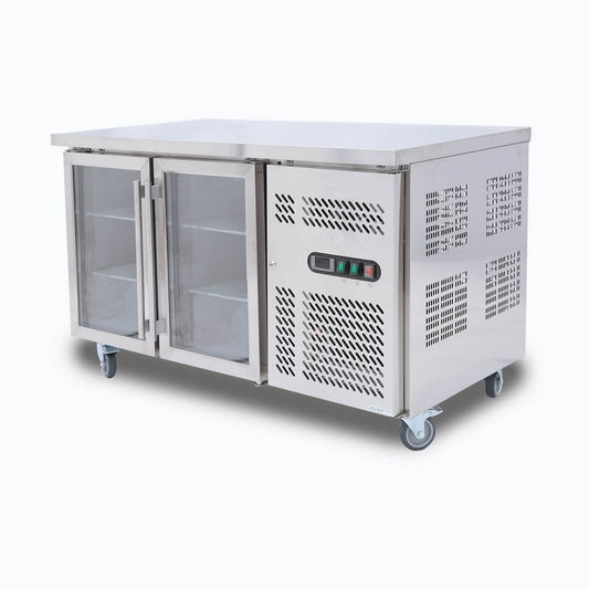 Under Bench Display Fridge – 282L – 2 Doors – Glass