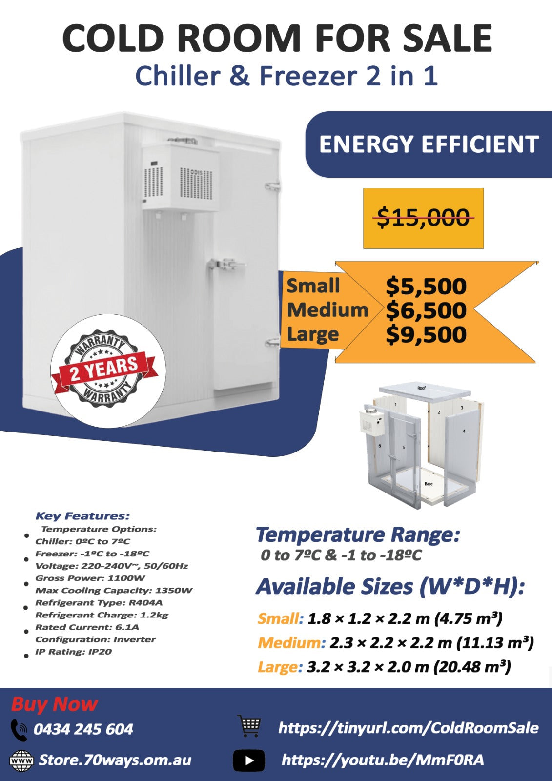 Cold Room Offer: Save Big on Our 2-in-1 Chiller & Freezer Combo! 70 Ways