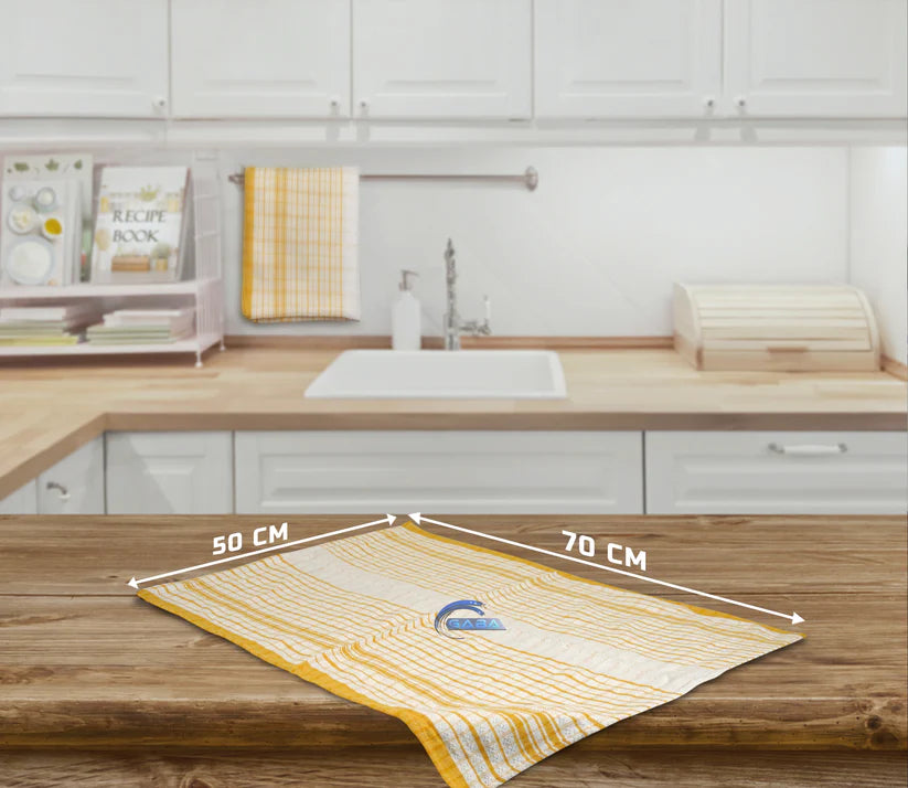 Yellow Tea Towels JUMBO Size 50x70cm Commercial Grade Heavy Duty 100% Cotton