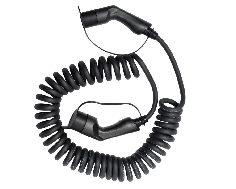 coiled Type 2 to Type 2 EV Charging Cable | 10 Metre | 22kW