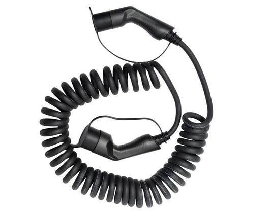 coiled Type 2 to Type 2 EV Charging Cable | 10 Metre | 22kW